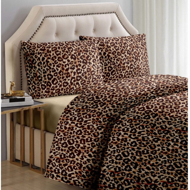 Lenjerie de pat Dormisete bumbac 100%, Leo Peach pentru pat 2 persoane, 4 piese, 180x215 / 50x70, cearceaf pat uni Bej Honey Peach