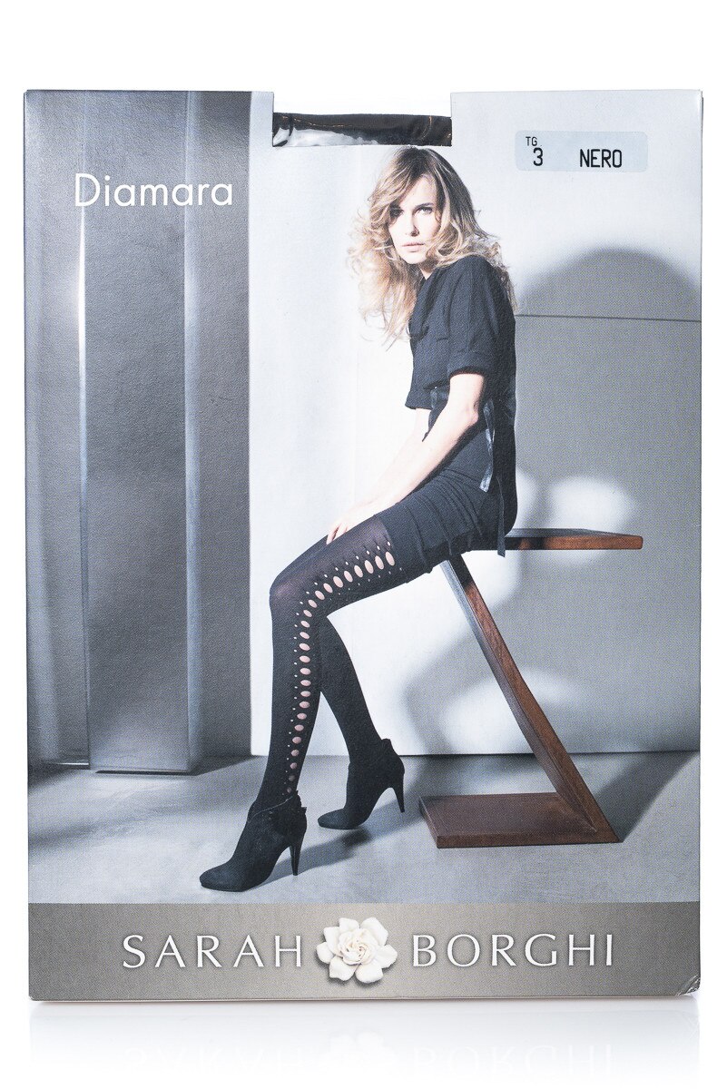 Dres cu model pe lateral, Sarah Borghi, Diamara, Negru