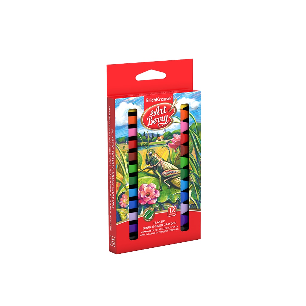 Creion Plastic ErichKrause Artberry, cu doua fete, 12/Set