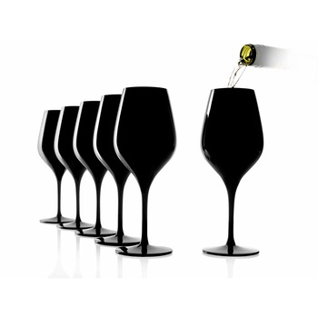 Set 6 pahare vin 350 ml, culoare Negru, Stolzle Exquisit Set 6 pahare vin 350 ml, culoare Negru, Stolzle Exquisit