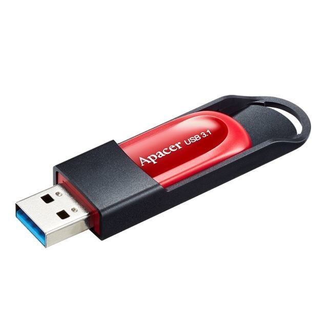 Memorie USB 3.1 Apacer 16Gb ,AH25A, retractabil, negru cu rosu