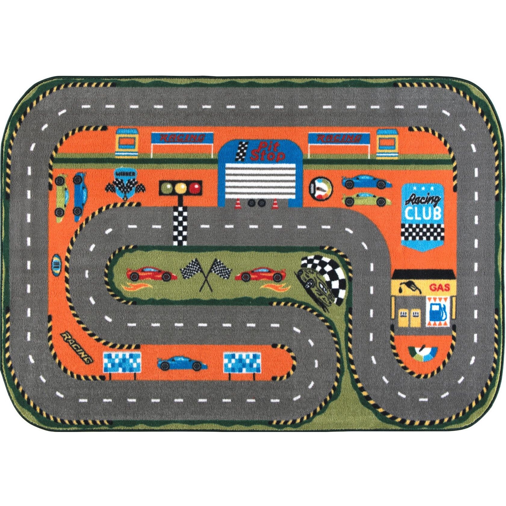 Covor Pentru Copii, Antiderapant, Race Club, Multicolor, 100x150 cm, 1632 gr/mp