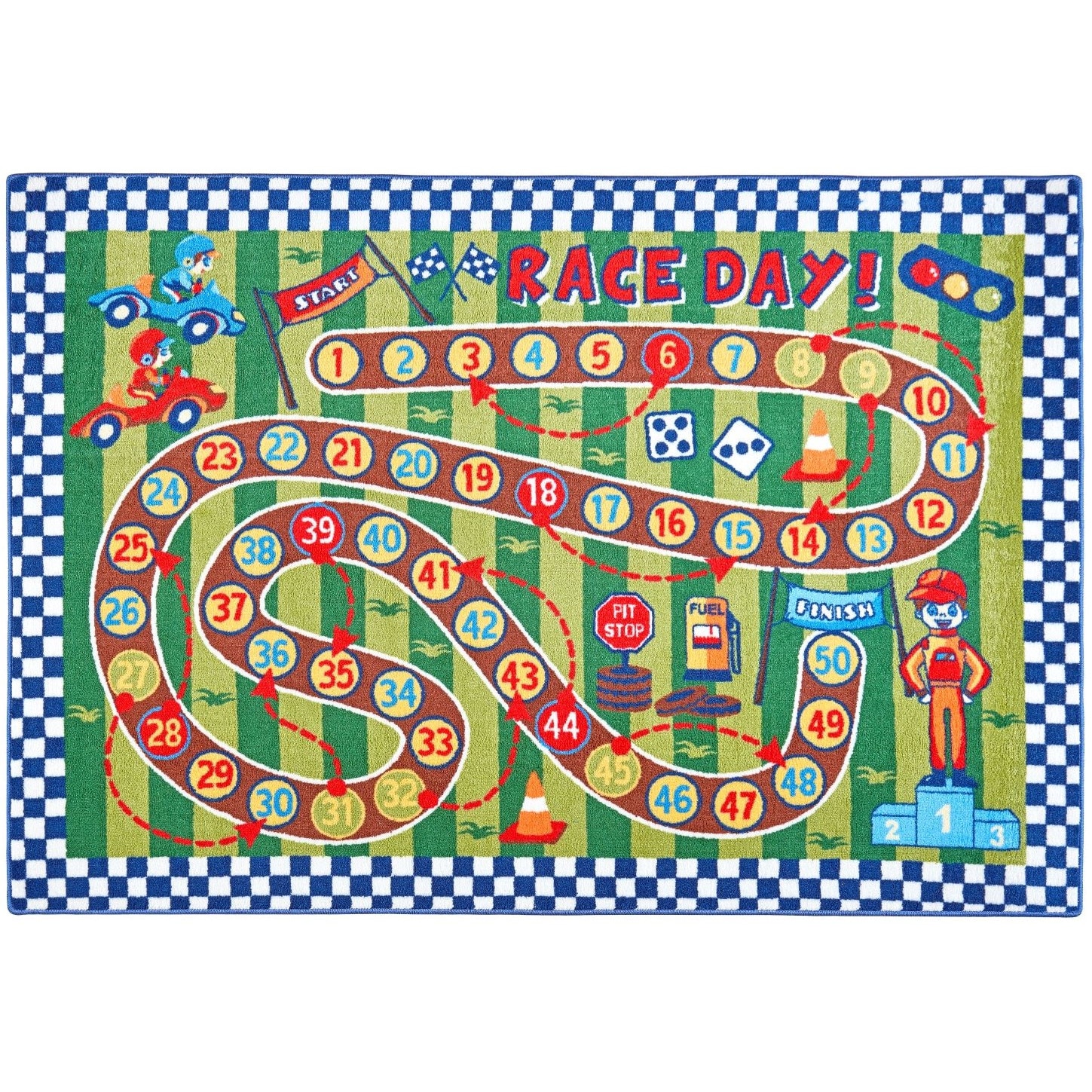 Covor Pentru Copii, Antiderapant, Race Day, Multicolor, 133x190 cm, 1632 gr/mp
