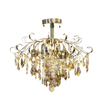 Lustra cristal, 6 becuri Dulie E27, Auriu 71214/6 Lustra cristal, 6 becuri Dulie E27, Auriu 71214/6