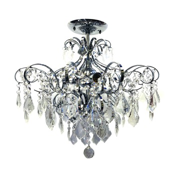 Lustra cristal, 3 becuri, Dulie E27, Argintiu 13005/3 Lustra cristal, 3 becuri, Dulie E27, Argintiu 13005/3