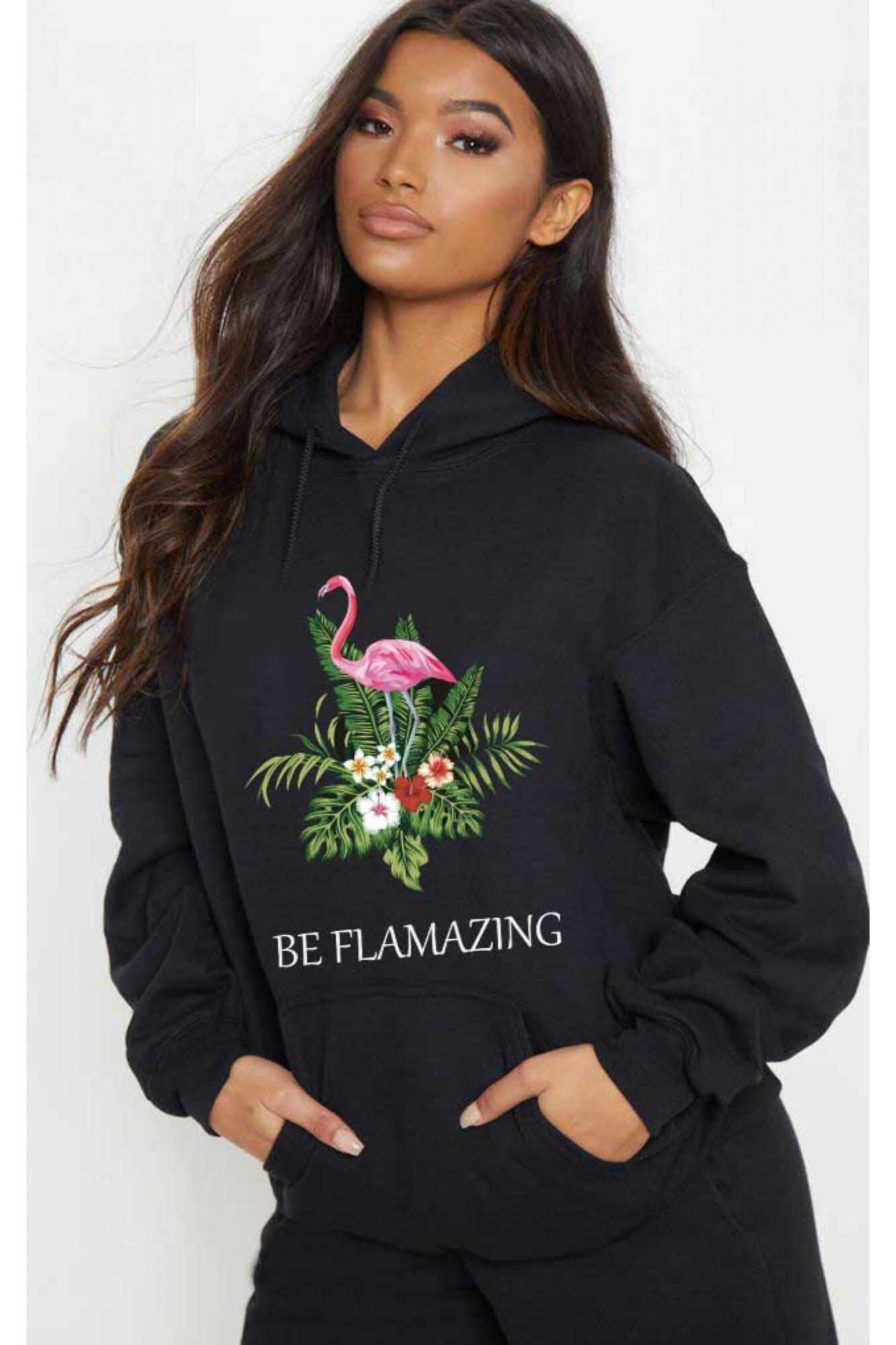 Hanorac dama negru - Be Flamazing