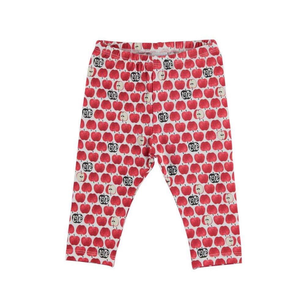 Colanti lungi Apple pentru fetite, Alb/Rosu