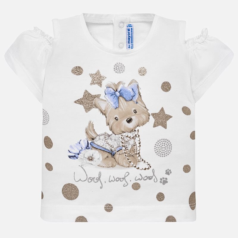 Tricou deschidere umeri bebe fetita, Mayoral, 1007PV19CHA, bej, 18 luni