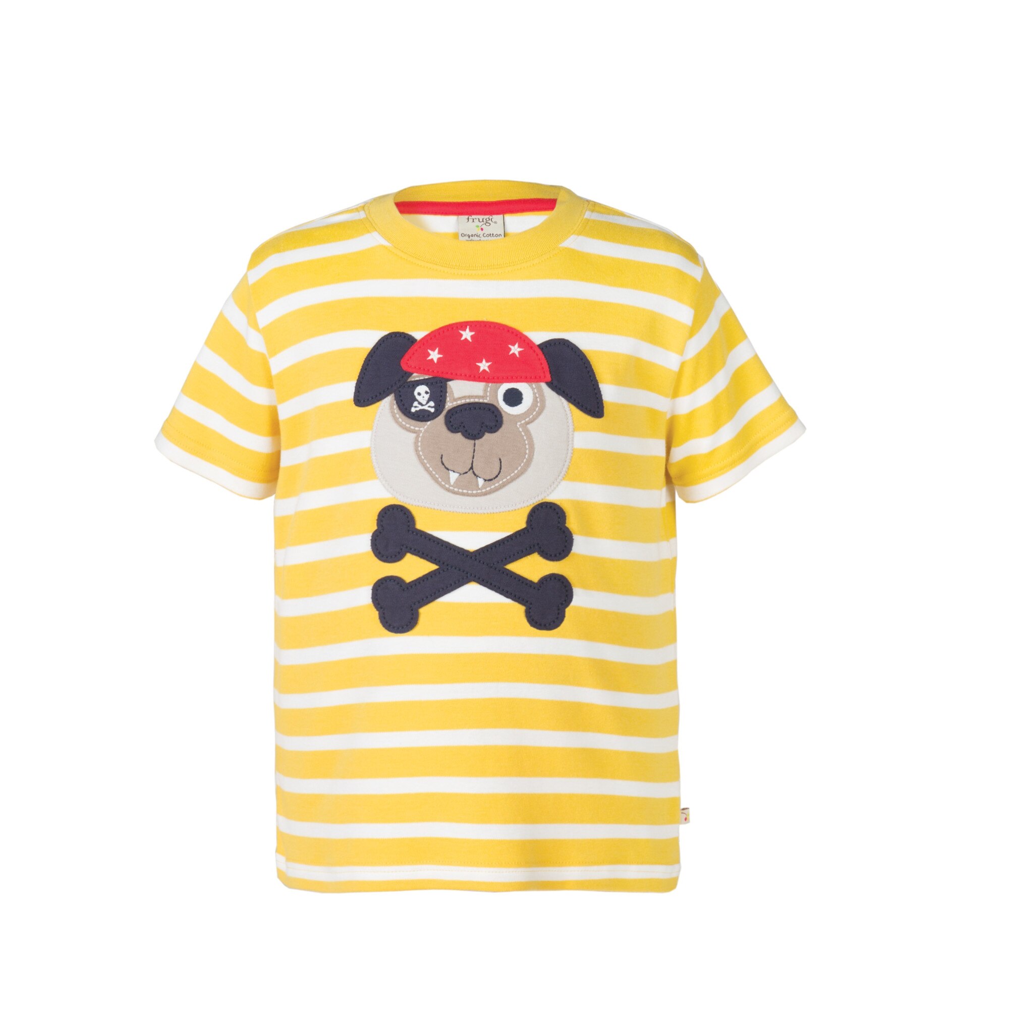 Tricou Ollie cu catelul pirat, bumbac organic, galben, copii 4-5 ani