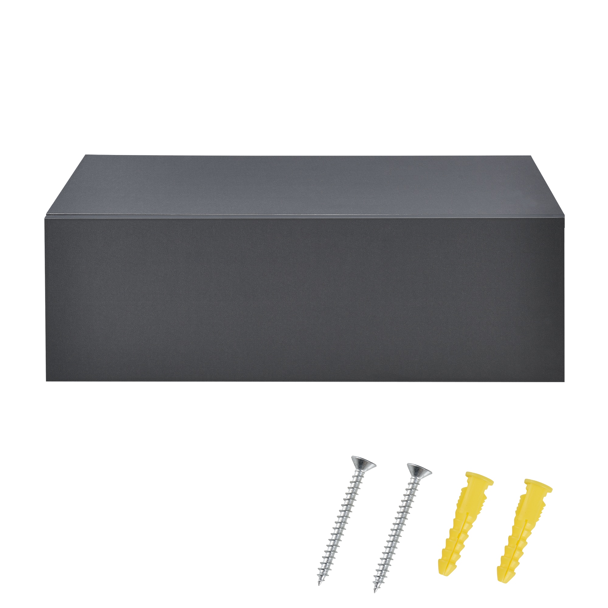 Set 2 x comoda suspendata cu 2 sertare Model 5, en.casa, MDF, 46 x 30 x 15 cm,- gri inchis