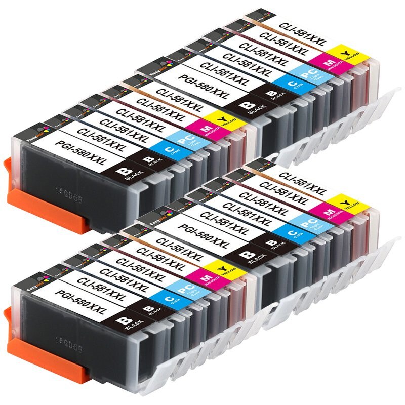Set 24 Cartuse PGI-580XL, CLI-581XL 2720 Pag Compatibile Canon TS6150 / TS6151 / TS8150 / TS8151 / TS8152 / TS9150 / TS9155 / TR7550 / TR8550