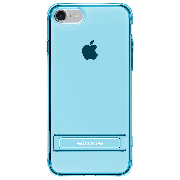 iPhone 7 Plus / iPhone 8 Plus készülékkel kompatibilis védőburkolat, szilikon, kék és kijelzőfólia Asahi Japan biztonsági üveggel, Joyshell
