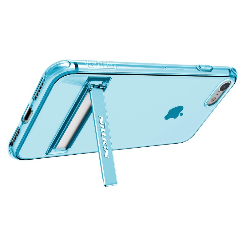 Husa de protectie pentru Apple iPhone 7 / iPhone 8, Blue + Folie display cu sticla securizata Asahi Japonia, Joyshell