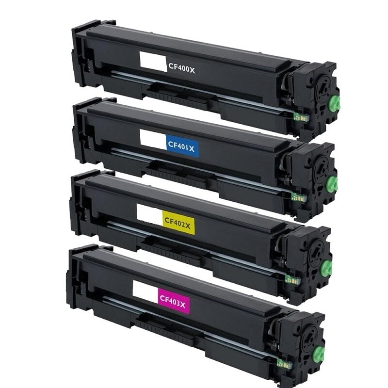 Set 4 cartuse toner, HQ, Compatibile HP Color LaserJet CF400X CF401X CF402X CF403X HPColor larser Jet Por M252dw/M252n,MFP M277dw/M277n, 2800 pagini , BK/C/M/Y