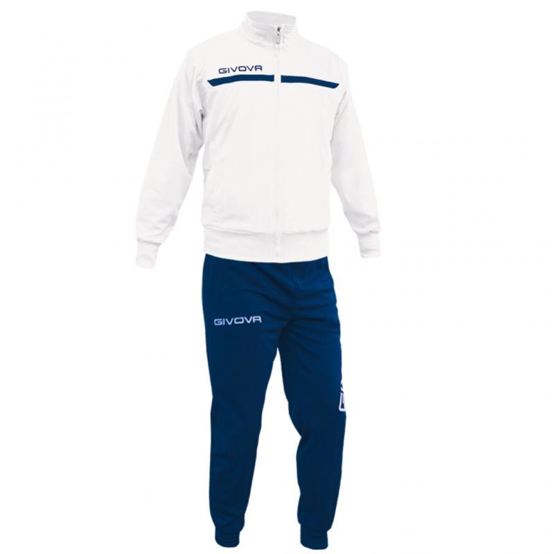 Trening Givova One Full Zip, Alb/bleumarin