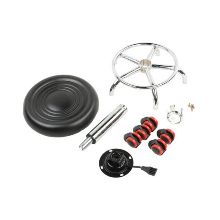 Scaun hidraulic pe roti, Negru Taburet rotativ, Pentru salon, Cosmetica, Pedichiura, Manichiura, Frizerie