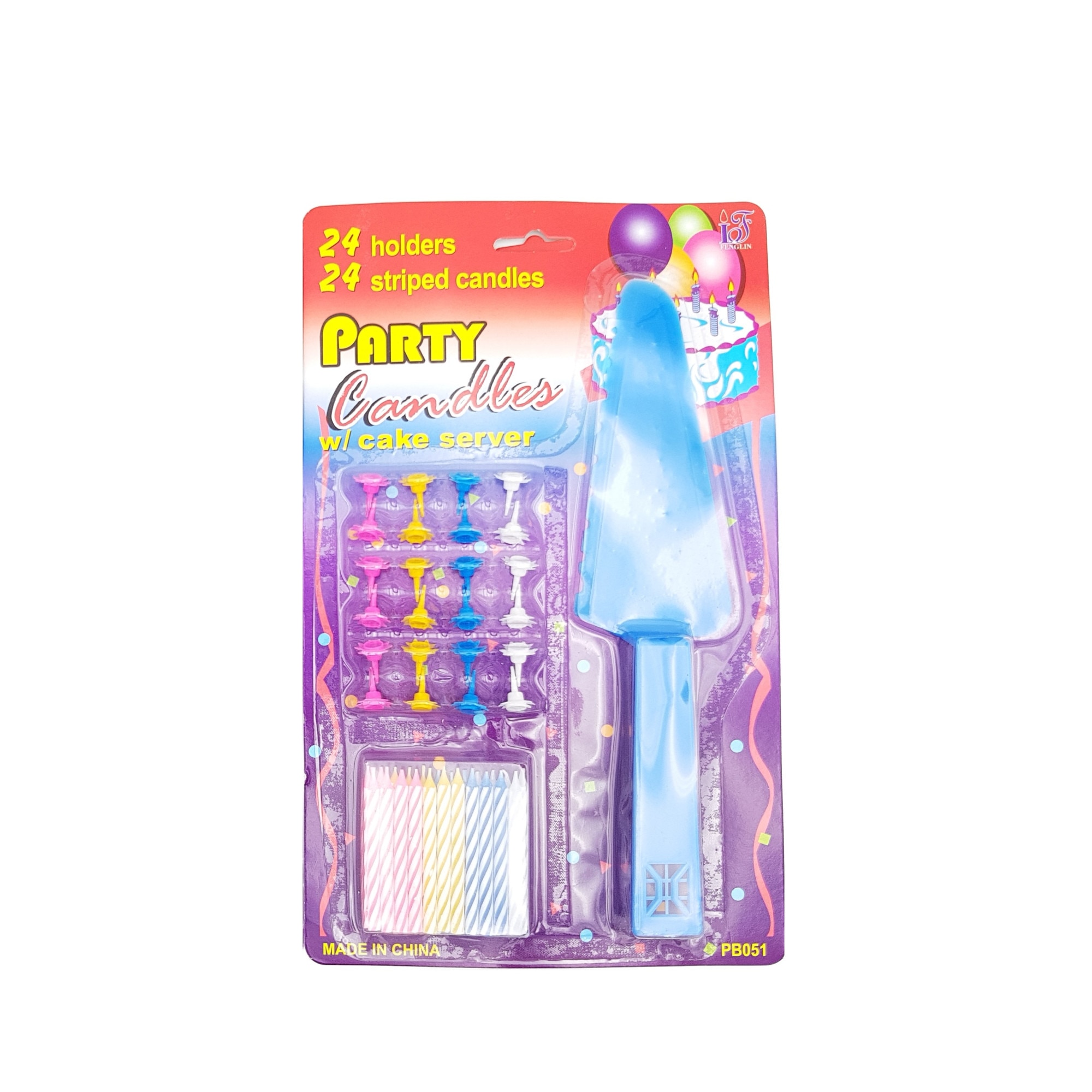 Set 12 lumanari cu suport + cadou paleta tort,albastru