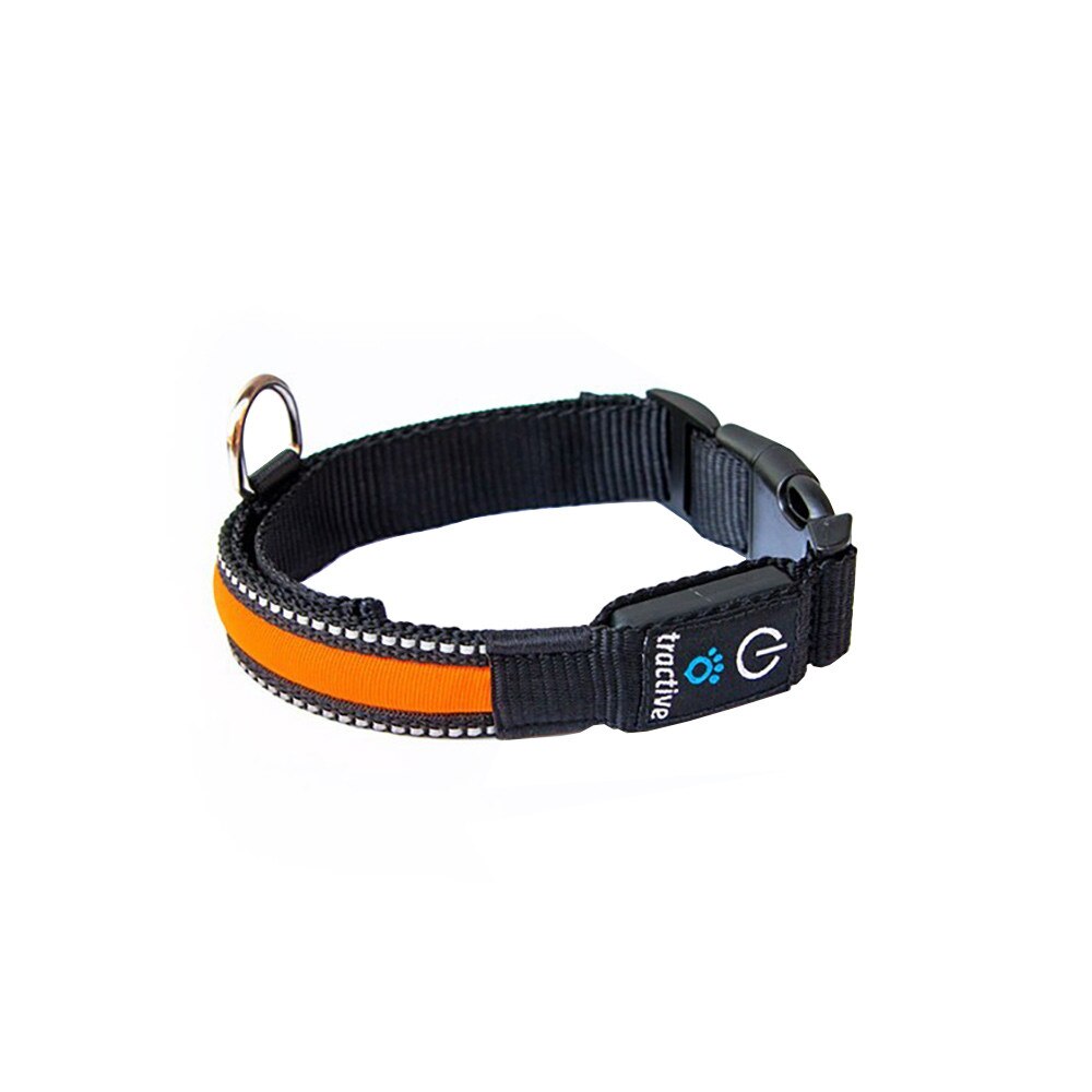 Zgarda nylon cu led portocalie - Tractive - Marimea L