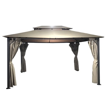 Pavilion,cort gradina RAKI 3x4m cadru aluminiu cu pereti laterali culoare sampanie-antracit Pavilion,cort gradina RAKI 3x4m cadru aluminiu cu pereti laterali culoare sampanie-antracit