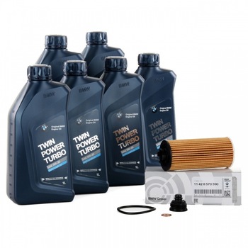 Pachet Revizie 6 Buc Ulei motor Bmw Twin Power Turbo 5W-30 1L + Filtru Ulei Bmw 11428570590 Pachet Revizie 6 Buc Ulei motor Bmw Twin Power Turbo 5W-30 1L + Filtru Ulei Bmw 11428570590