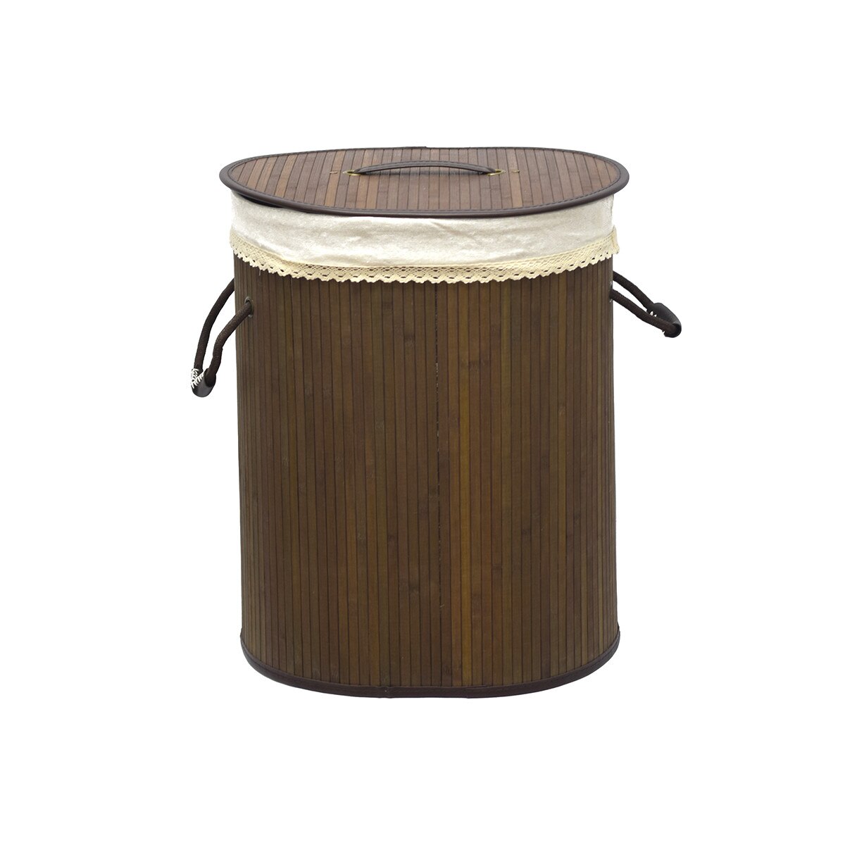 Cos pentru rufe pliabil din bambus, AIMEE, maro, 60 L,36x42x55 cm