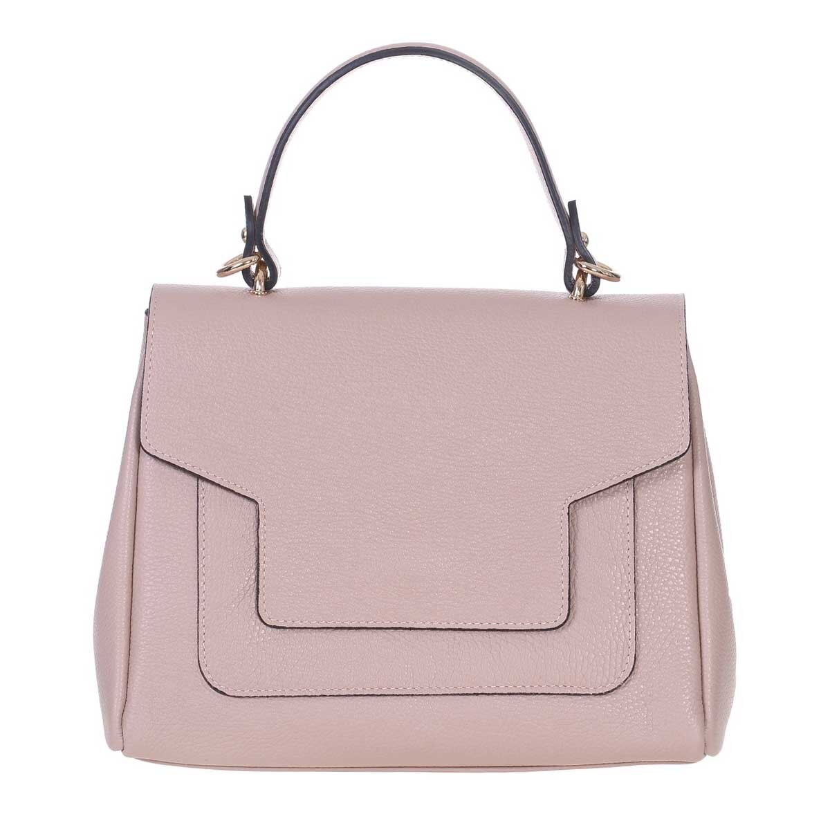 Geanta din Piele Naturala Crem Maia