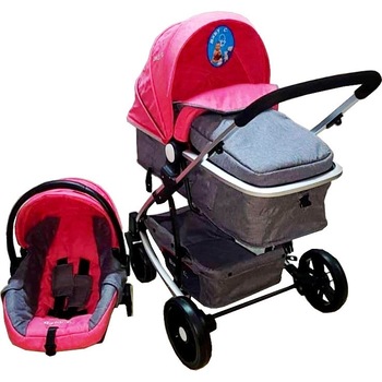 Carucior nou nascuti 3 in 1 Baby Care™ PRO YK , Cadru Aluminiu, Landou, Scoica auto, Spatar reglabil 3 trepte, Roz Carucior nou nascuti 3 in 1 Baby Care™ PRO YK , Cadru Aluminiu, Landou, Scoica auto, Spatar reglabil 3 trepte, Roz
