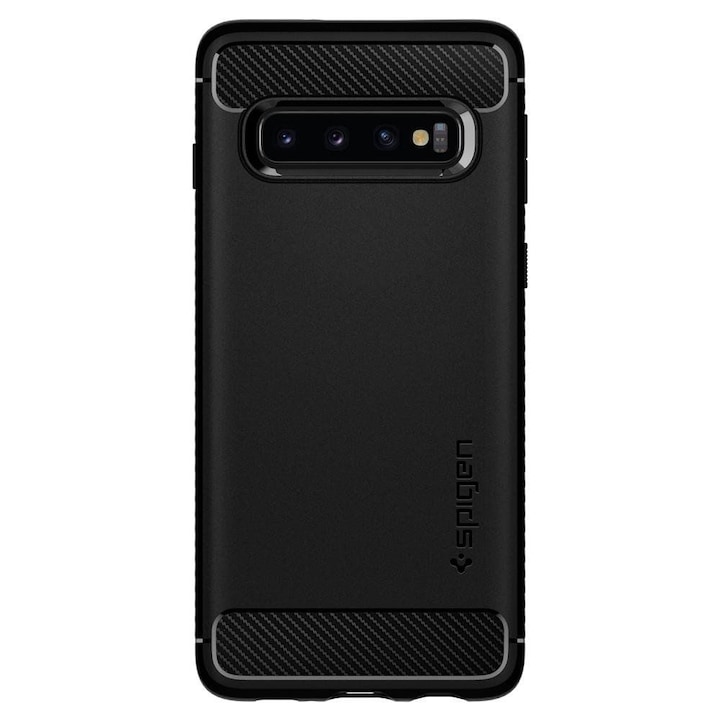 Husa de protectie Cover Spigen Rugged Armor pentru Samsung Galaxy S10, Matte Black
