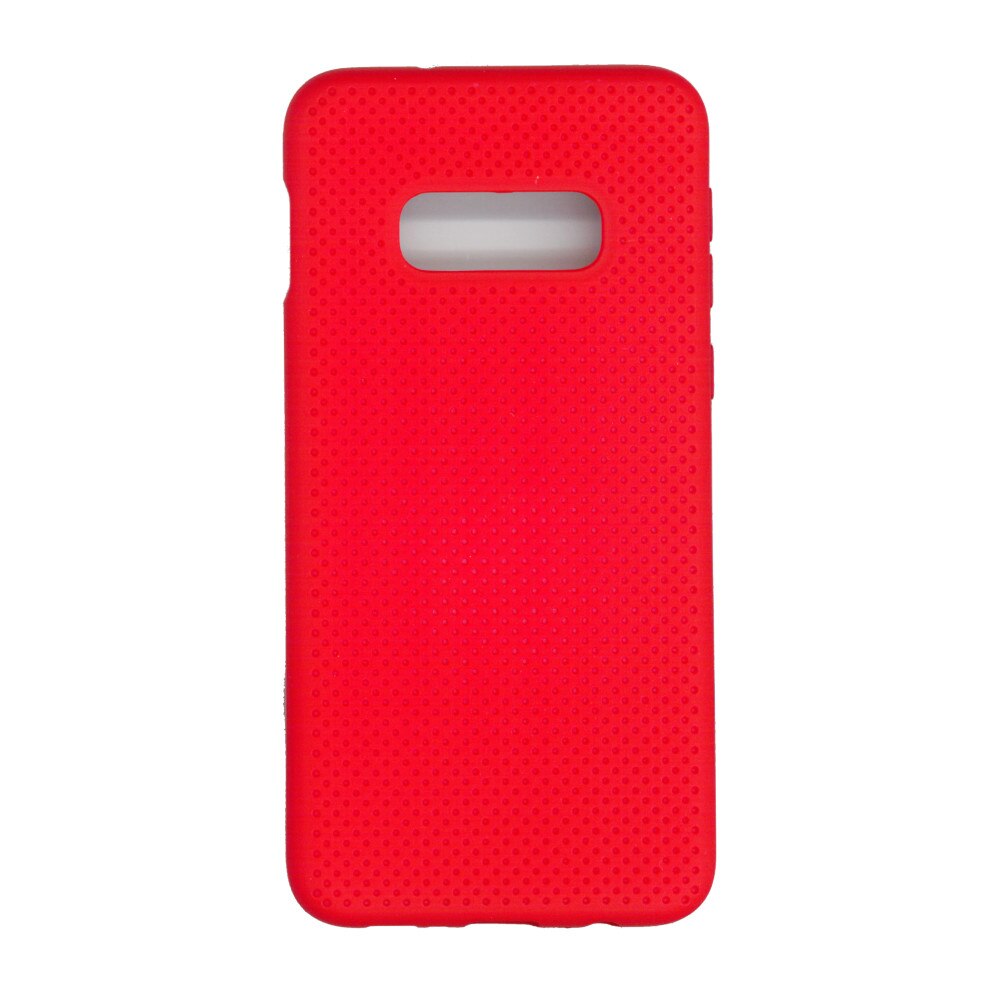 Husa din silicon cu perforatii si interior de microfibra pentru Samsung Galaxy S10e - Eurocell High End, Portocaliu