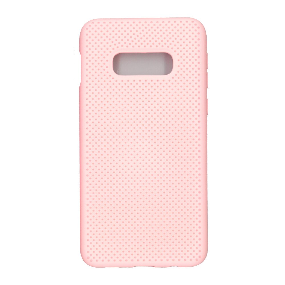 Husa din silicon cu perforatii si interior de microfibra pentru Samsung Galaxy S10e - Eurocell High End, Roz