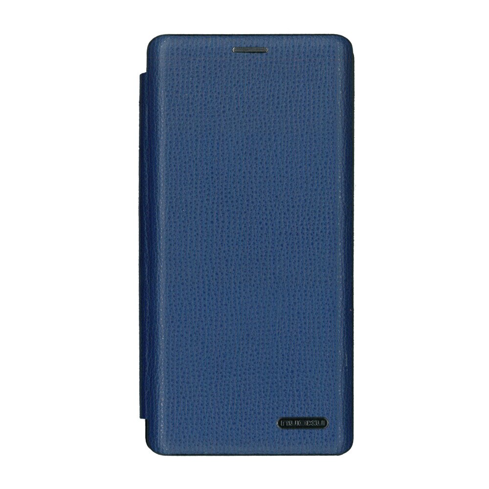 Husa tip carte din piele naturala, Nuoku Royal 2, pentru Samsung Galaxy Note 9, albastru