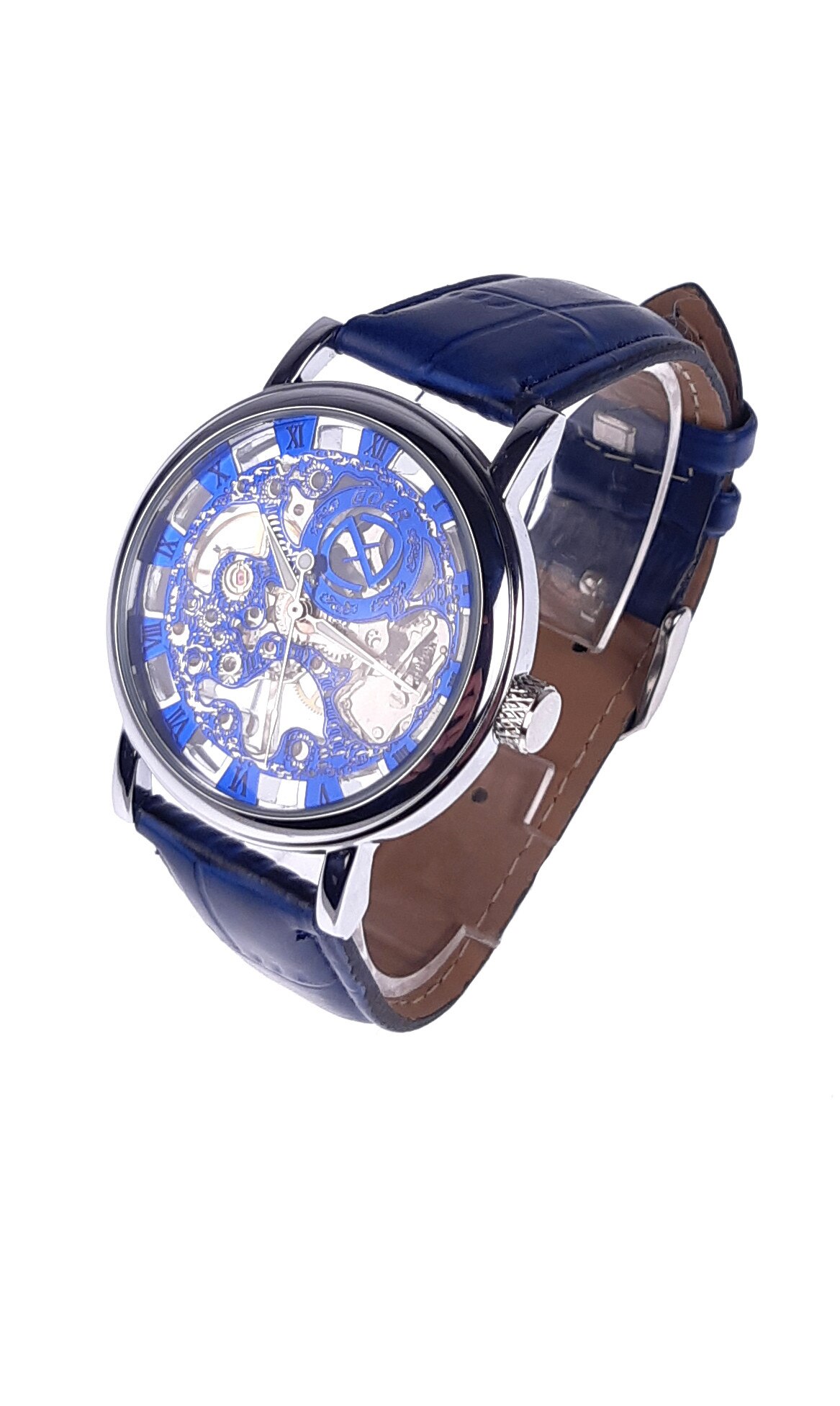 Ceas barbati mecanic, automatic elegant GOER G1SILVER