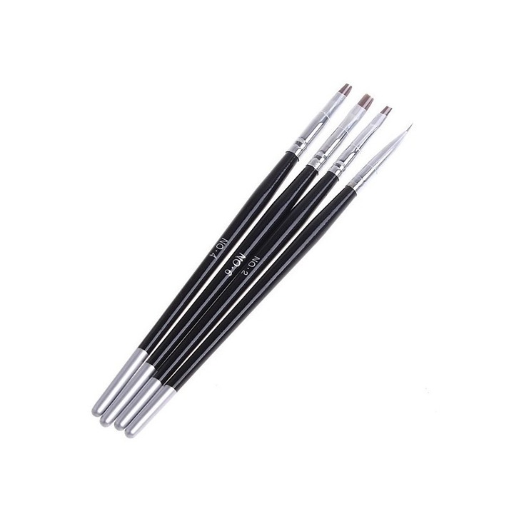 Set 4 pensule pentru gel, par natural