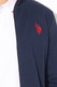 U.S. Polo Assn., Cipzáros pulóver hímzett logóval, Sötétkék, M