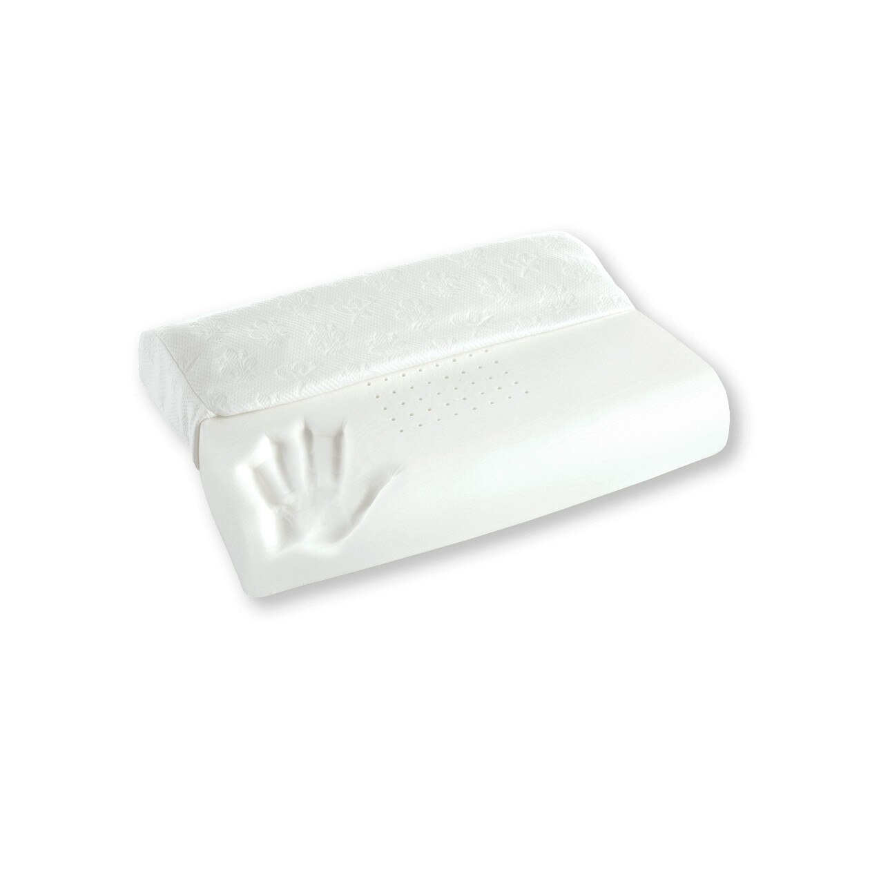 Perna Magniflex 'Classico Wave' 60x43x11/10 cm, anatomica, Made in Italy, tehnologie Airyfoam®, 100% Memory Foam HD®, husa detasabila cu fermoar cu tratament antialergeni