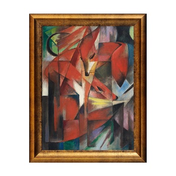 Tablou Inramat - Franz Marc - The Foxes, Rama Auriu, 30 x 40 cm Tablou Inramat - Franz Marc - The Foxes, Rama Auriu, 30 x 40 cm