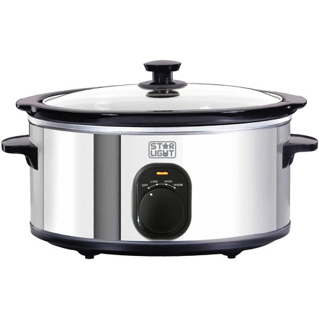 Slow cooker Star-Light SCB-524SS, 4.5l, 240W, Vas ceramica detasabil, Functie de pastrare la cald, Inox
