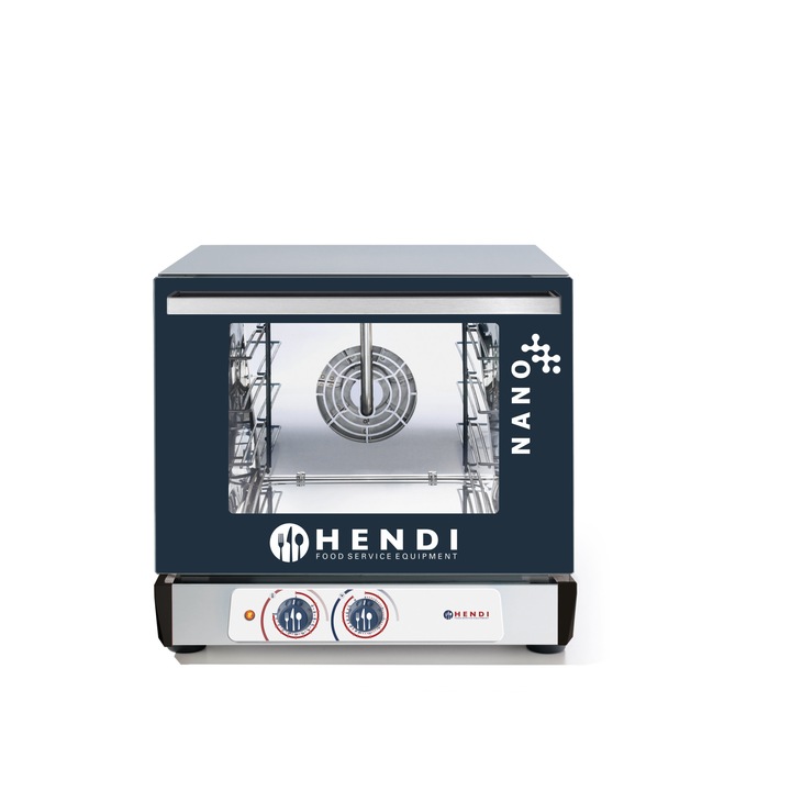 Ръчна конвекторна фурна NANO 560x595x(H)530 mm 2850 W Капацитет Алуминий/Неръждаема стомана 4 тави, Hendi