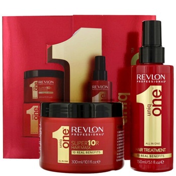 Set Cadou Revlon Profesional Uniq One , Tratament de Par 150 ml + Masca de Par 300 ml Set Cadou Revlon Profesional Uniq One , Tratament de Par 150 ml + Masca de Par 300 ml