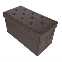 Taburet pliabil cu spatiu de depozitare, greutate suportata 150 kg, 76X38X38 cm, TB66 Maro