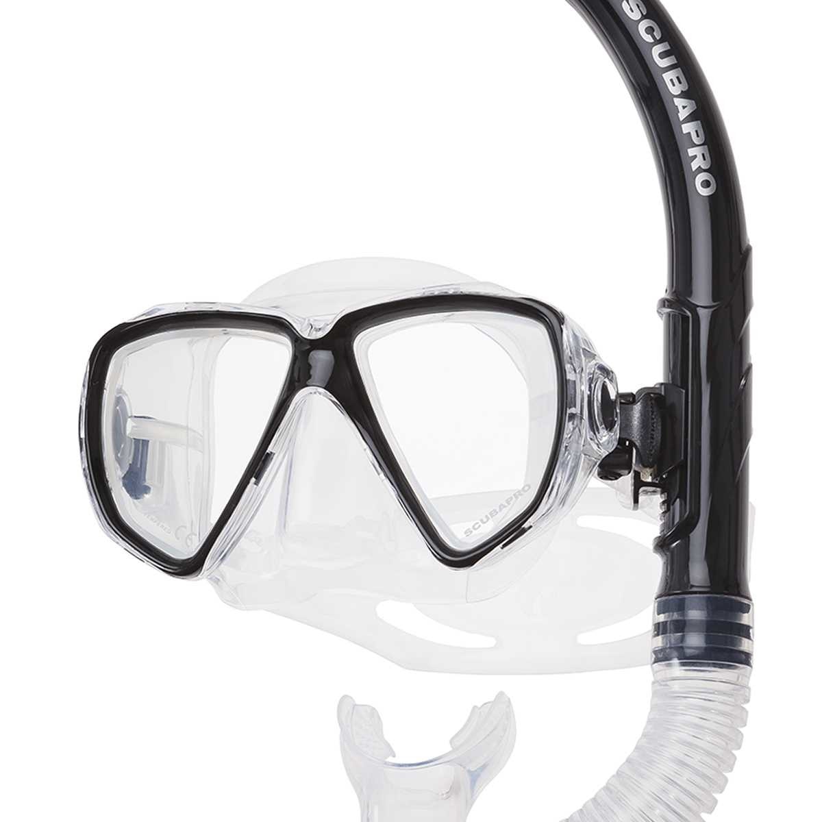 Set snorkeling Scubapro - CURRENTS COMBO AD, Negru
