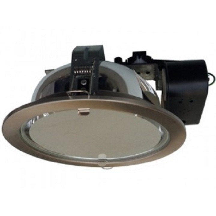 Spot LB Light 2хЕ27, crom mat, rotund, cu reflector de oglinda