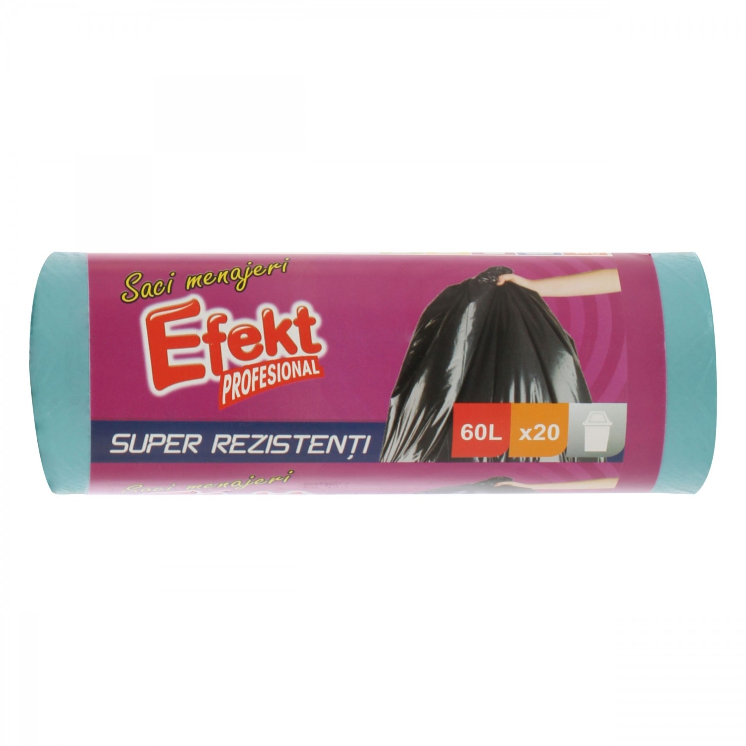 Saci menajeri super rezistenti Efekt, 60L, 20 bucati, AN