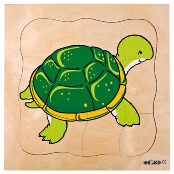 Puzzle de dezvoltare cu patru straturi BROASCA TESTOASA 24x24 cm, grosime 2cm Puzzle de dezvoltare cu patru straturi BROASCA TESTOASA 24x24 cm, grosime 2cm