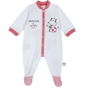 Salopeta copii Chicco, alb cu rosu, 68 Salopeta copii Chicco, alb cu rosu, 68