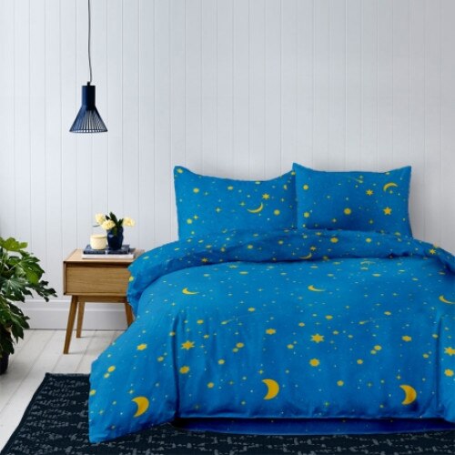 Lenjerie de pat Dormisete Magic Night 180x215 / 50x70, bumbac 100%, pentru pat 2 persoane, 4 piese