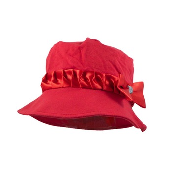 Palarie Piticot cu funda din saten si strass, Rosu Palarie Piticot cu funda din saten si strass, Rosu