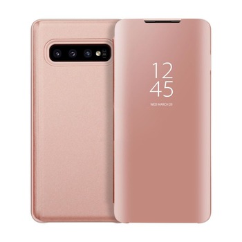 Husa Flip Mirror - Samsung Galaxy S10 - Roz Husa Flip Mirror - Samsung Galaxy S10 - Roz