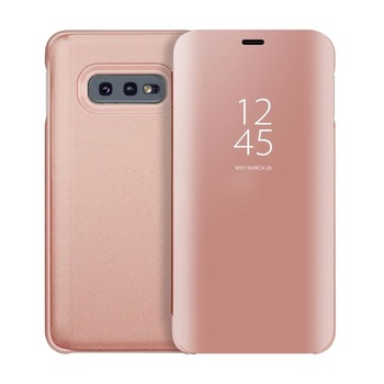 Husa Flip Mirror - Samsung Galaxy S10e - Roz Husa Flip Mirror - Samsung Galaxy S10e - Roz