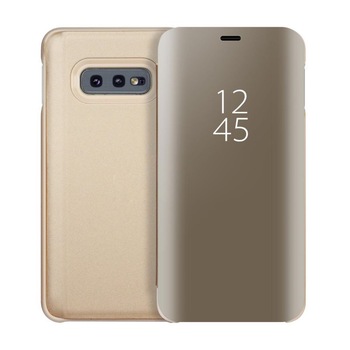 Husa Flip Mirror - Samsung Galaxy S10e - Auriu Husa Flip Mirror - Samsung Galaxy S10e - Auriu